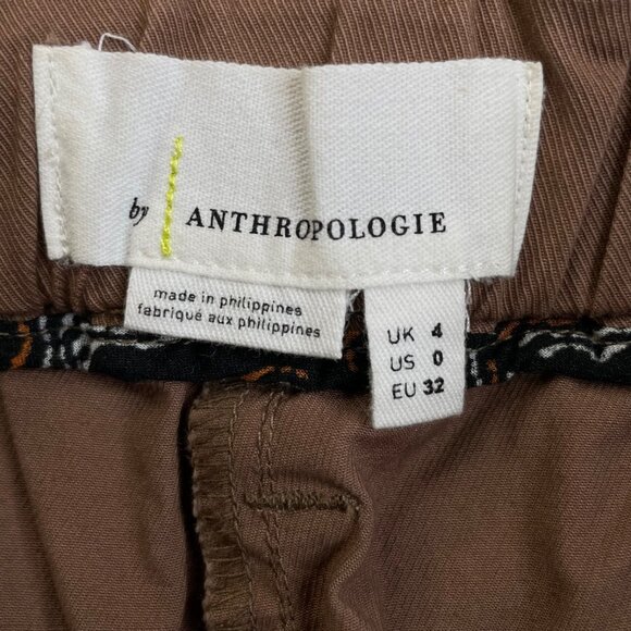 Anthropologie Ellie Embroidered Utility Pants Brown 0 - Picture 4 of 10